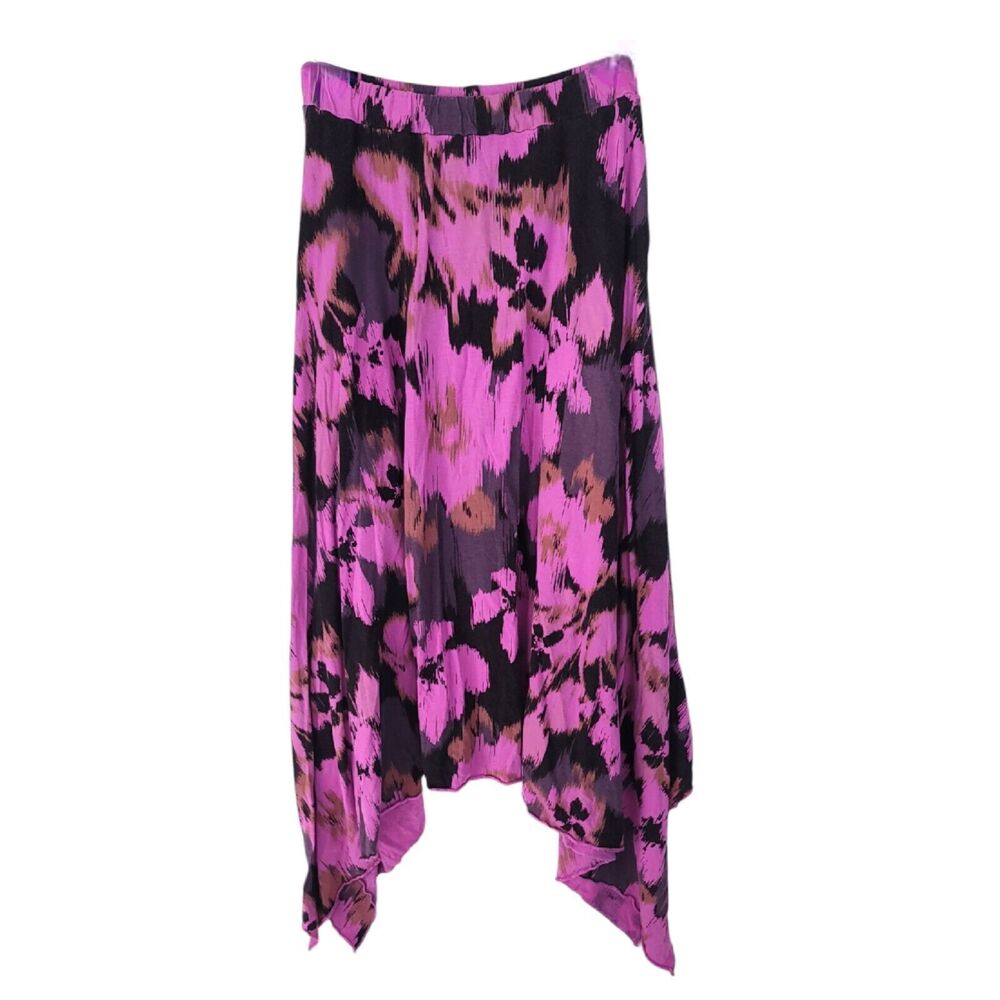 Vintage Plume & Thread Skirt Womens Size 2 Long Y2K Midi Pull On Boho Tie Dye
